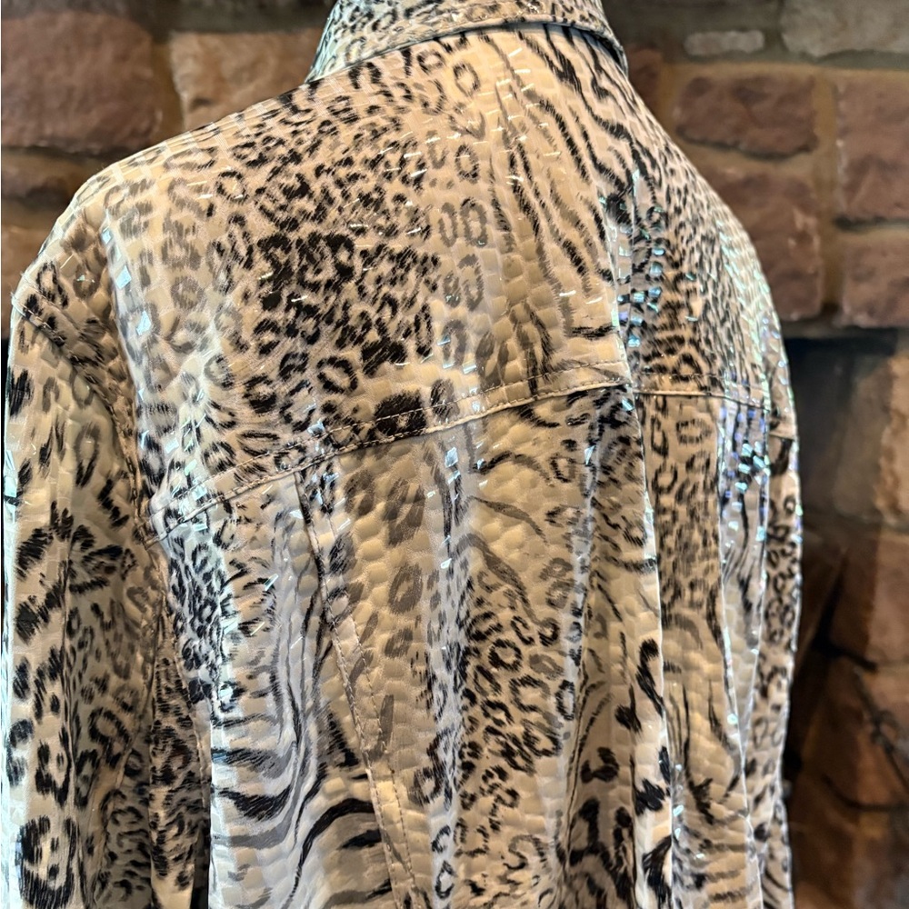 Ruby Road Sequin Leopard Print Shacket - image 5